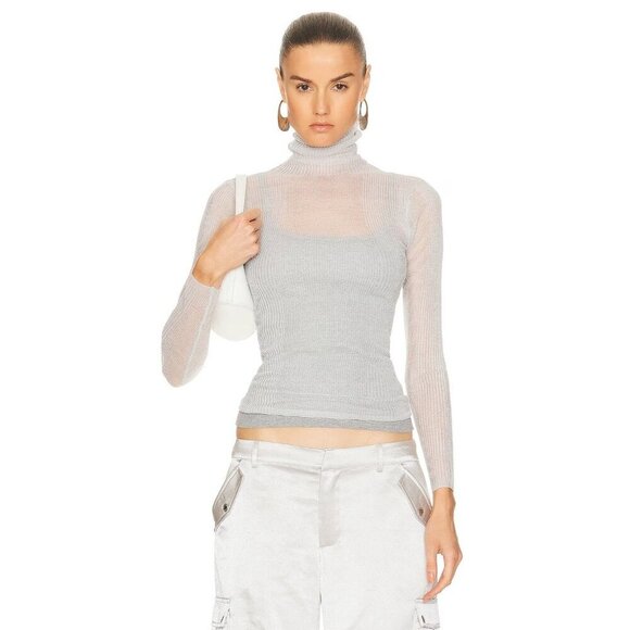 SER.O.YA Piper Sweater in Silver XSmall New Womens Turtleneck Knit Top - Picture 2 of 16